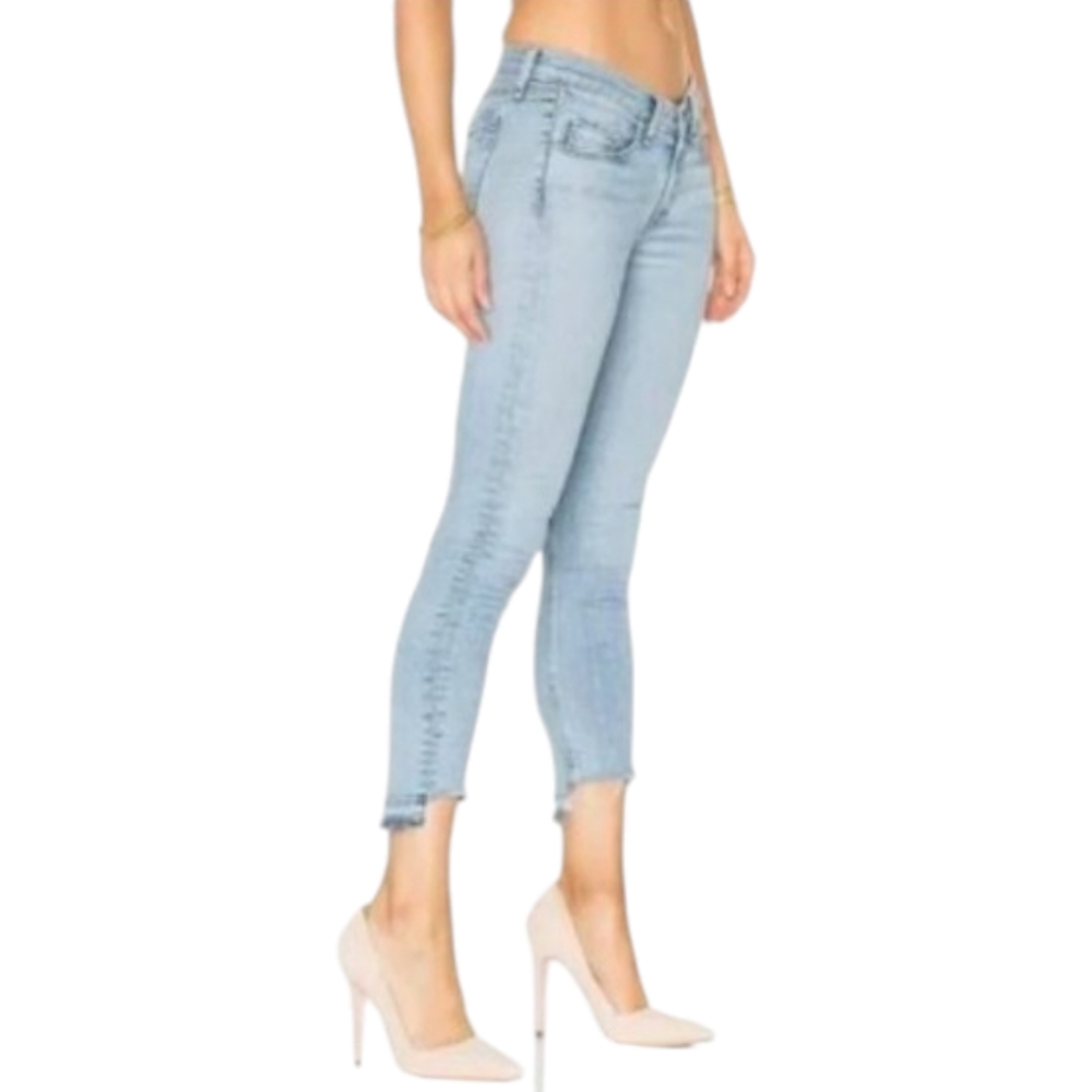 Rag & Bone Capri Jeans Women's Size 27 Light Wash Stretch Denim Raw Hem